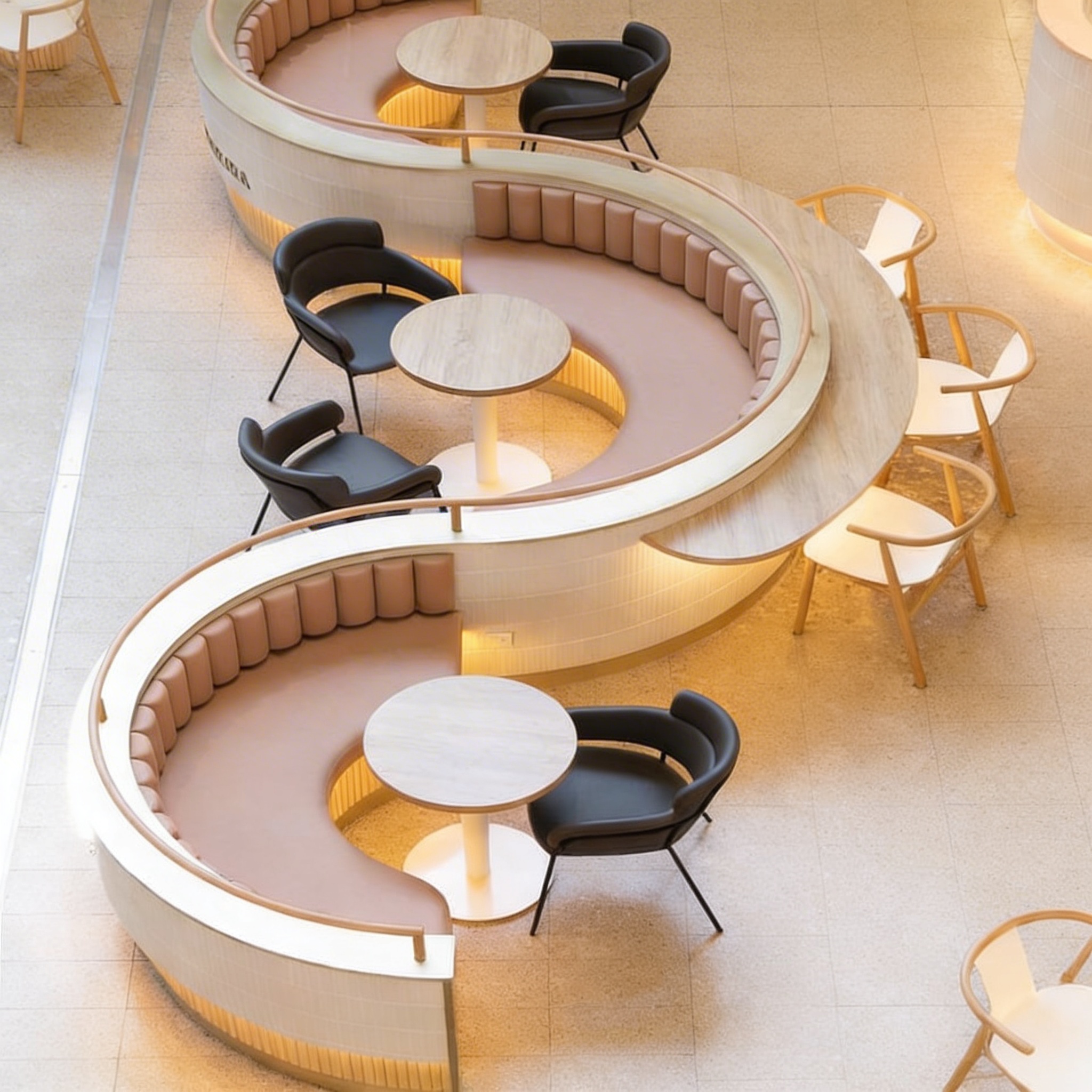 Private meeting nook in the ETERNO business lounge.